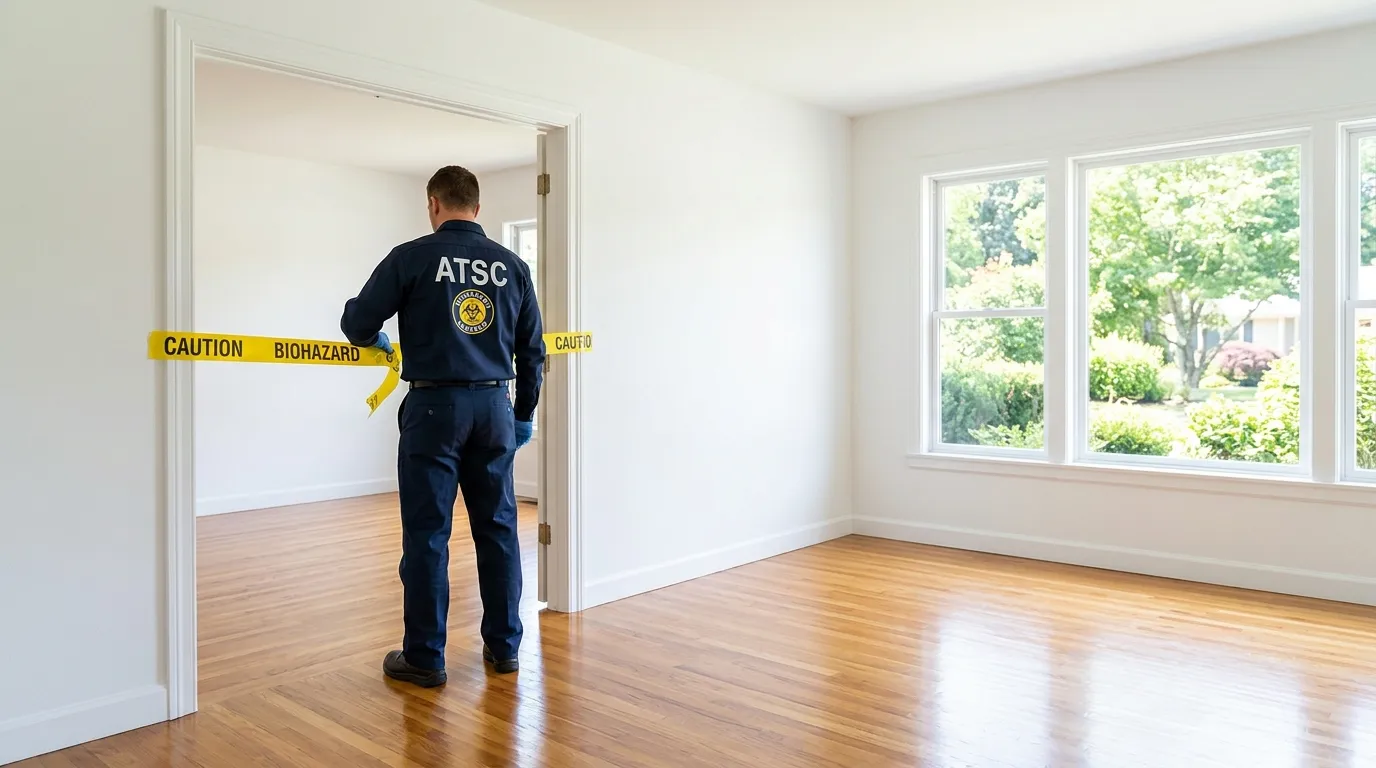 Certified biohazard cleanup crew performing Trauma Scene Cleanup in Circleville